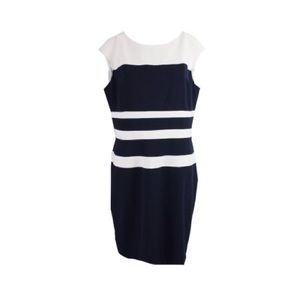 NWT navy and white sheath dress